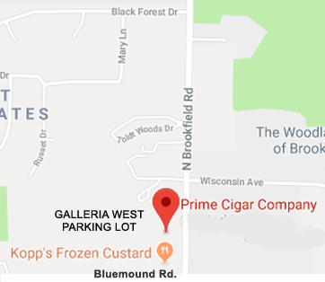 Map to Prime Cigar Company in Brookfield, WI